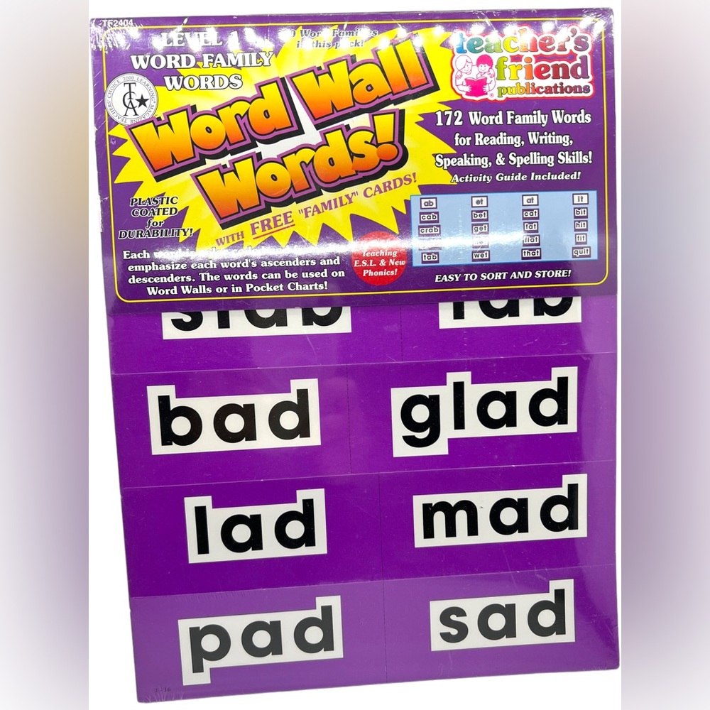 WORD WALL “AD” WORD LIST
Word Family Words Level 1 • 172 Words